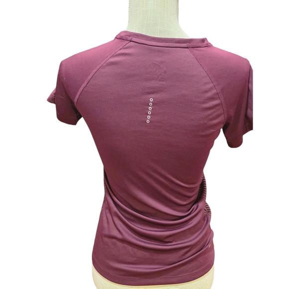 Nike Medalist Women Burgundy Dri-FIT Running Athletic Shirt XS Short Sleeve - Picture 3 of 6